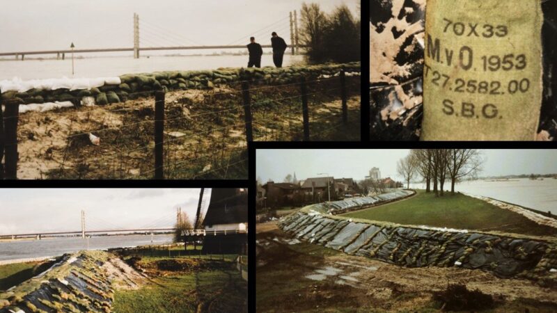 Hoog water in de IJssel bij Kampen in 1995