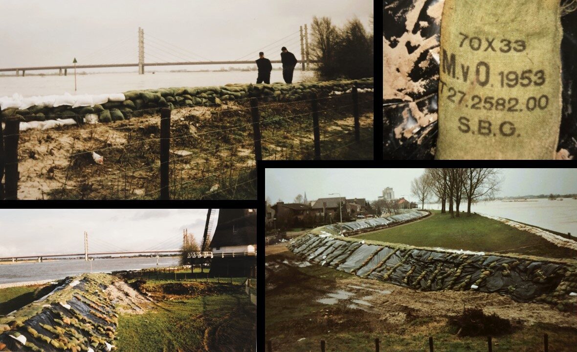 Hoog water in de IJssel bij Kampen in 1995