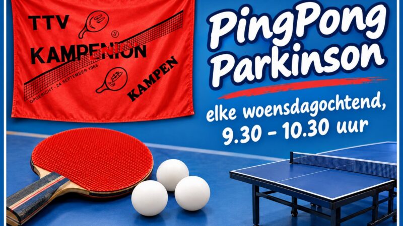 Kampenion organiseert wekelijks PingPong Parkinson