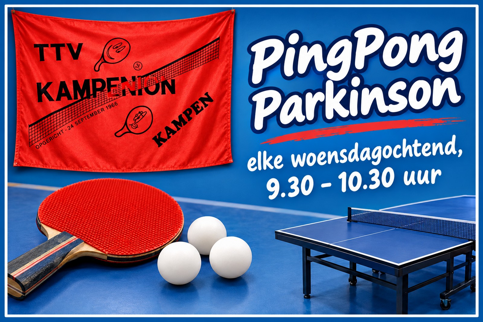 Kampenion organiseert wekelijks PingPong Parkinson